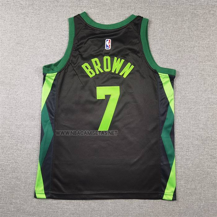 Camiseta Nino Boston Celtics Jaylen Brown NO 7 Ciudad 2024-25 Negro